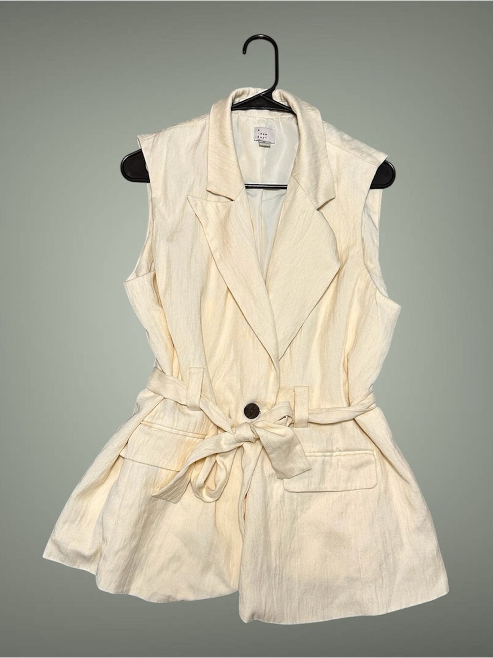 a new day Cream Sleeveless Blazer Vest